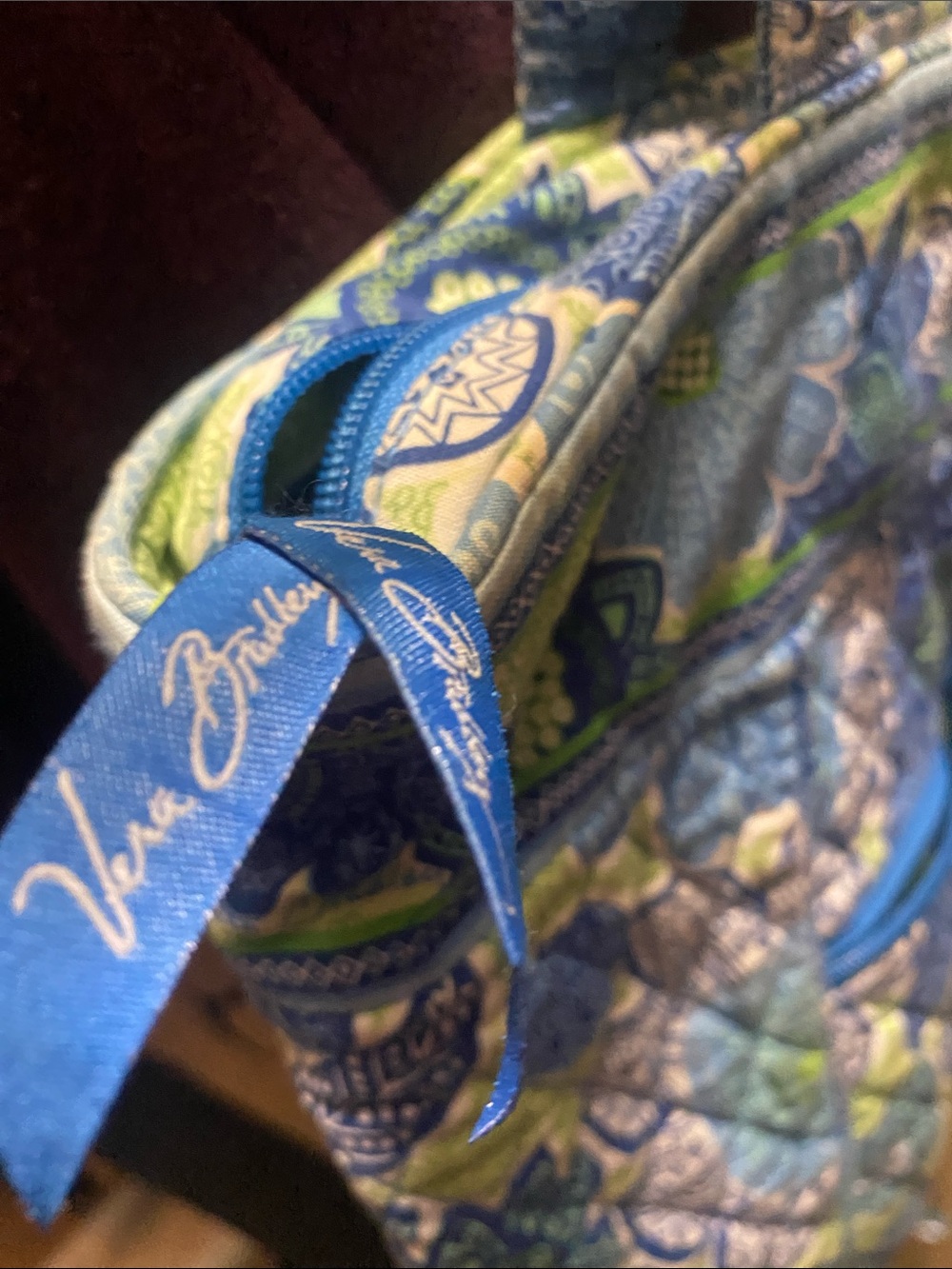 Quilted Blue and Green Floral Tote Bag - Vera Bradley - Picture 4 of 4